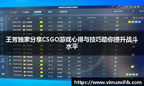 王芳独家分享CSGO游戏心得与技巧助你提升战斗水平